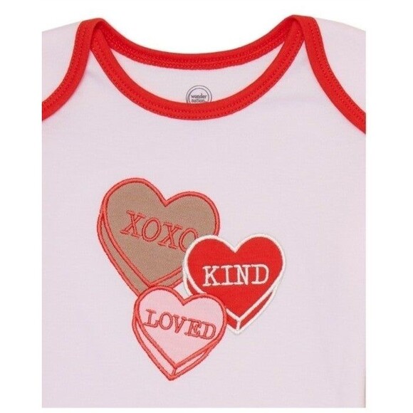 Wonder Nation Girl Valentine's Day Outfit Set 2-piece 0-3m - Picture 2 of 5